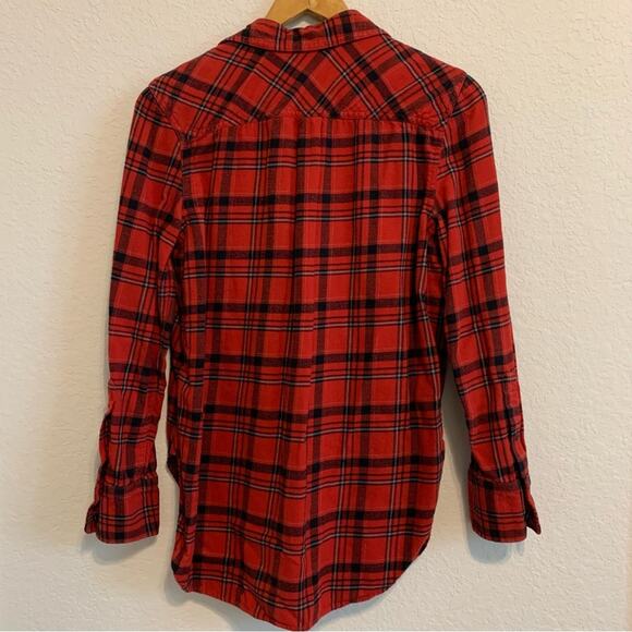 J. Crew Red Plaid Flannel Button Down Shirt - Picture 9 of 9